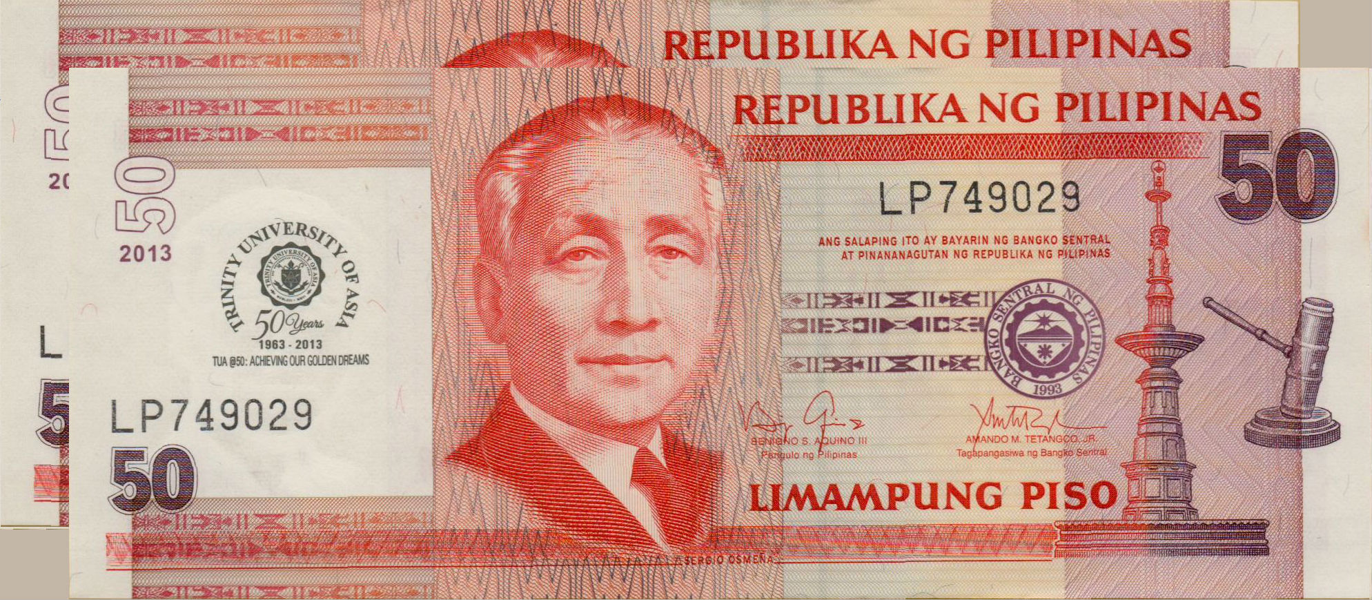 Philippines 50 2013 UNC P-216 [Sequence X2]
